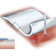 An illustration of how the active adhesive dressing (AAD) is meant to better heal the skin.